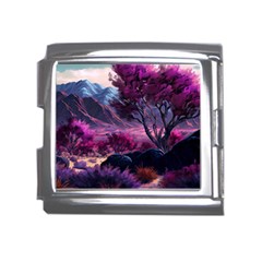 Landscape Landscape Painting Purple Purple Trees Mega Link Italian Charm (18mm) by danenraven