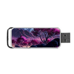 Landscape Landscape Painting Purple Purple Trees Portable Usb Flash (one Side) by danenraven