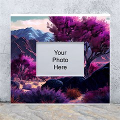 Landscape Landscape Painting Purple Purple Trees White Wall Photo Frame 5  X 7  by danenraven