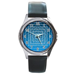 Network Social Abstract Round Metal Watch by Ravend