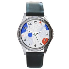 Computer Network Technology Digital Science Fiction Round Metal Watch by Ravend