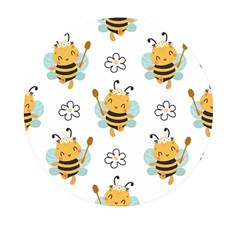 Art Bee Pattern Design Wallpaper Background Mini Round Pill Box (pack Of 5) by Ravend