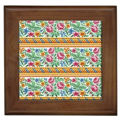 Flower Fabric Fabric Design Fabric Pattern Art Framed Tile by Ravend