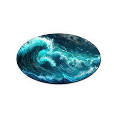 Thunderstorm Tsunami Tidal Wave Ocean Waves Sea Sticker (oval) by Ravend