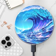 Tsunami Tidal Wave Ocean Waves Sea Nature Water Blue Wireless Fast Charger(white) by Ravend