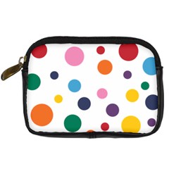 Polka Dot Digital Camera Leather Case by 8989