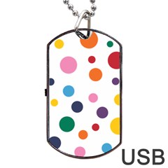 Polka Dot Dog Tag Usb Flash (two Sides) by 8989