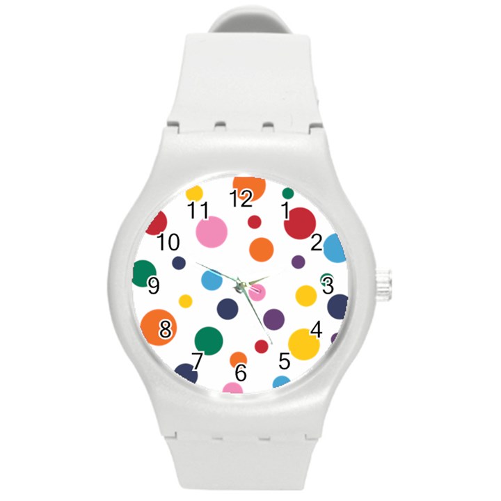 Polka Dot Round Plastic Sport Watch (M)