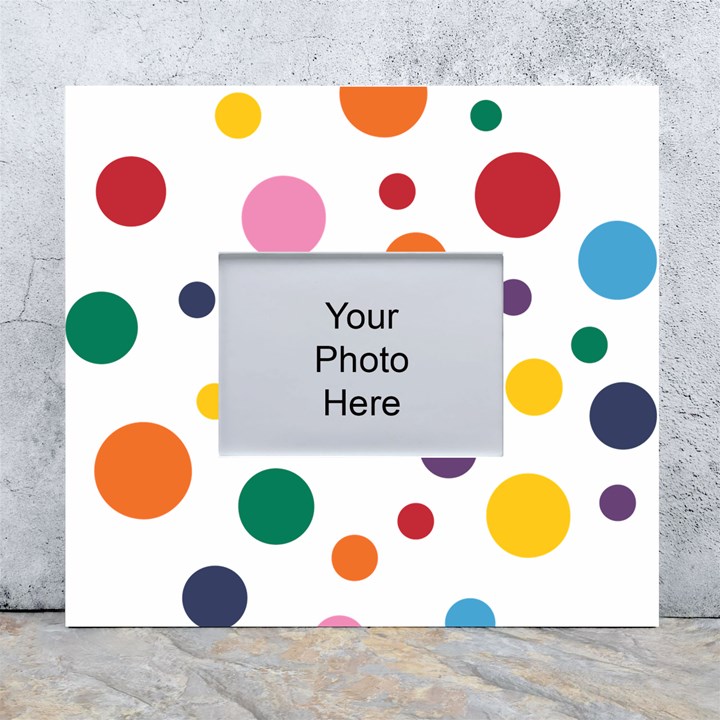 Polka Dot White Wall Photo Frame 5  x 7 