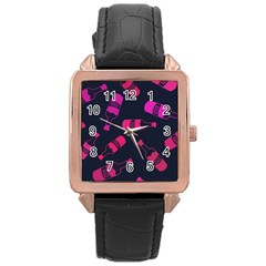 Wine Wine Bottles Background Graphic Rose Gold Leather Watch  by Ravend