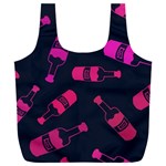 Wine Wine Bottles Background Graphic Full Print Recycle Bag (XXL) Back