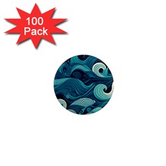 Waves Ocean Sea Abstract Whimsical Abstract Art 1  Mini Magnets (100 Pack)  by Ravend