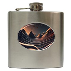 Ai Generated Swirl Space Design Fractal Light Art Hip Flask (6 Oz) by Ravend