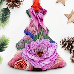 Broken And Budding Watercolor Flowers Ornament (christmas Tree)  by GardenOfOphir