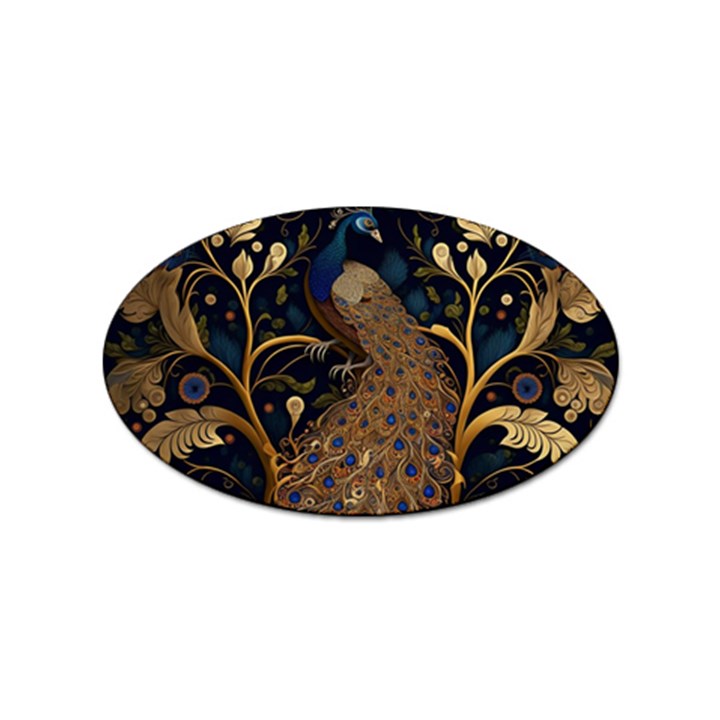 Peacock Plumage Bird Decorative Pattern Graceful Sticker Oval (100 pack)