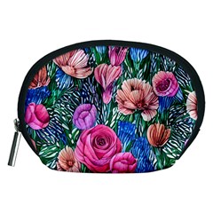 Bright And Brilliant Watercolor Flowers Accessory Pouch (medium) by GardenOfOphir