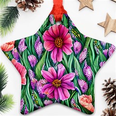 Cheerful And Cheery Blooms Star Ornament (two Sides) by GardenOfOphir