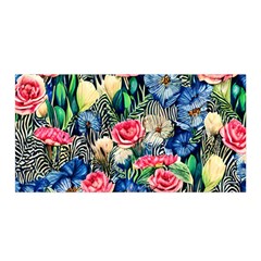 Exquisite Watercolor Flowers Satin Wrap 35  X 70  by GardenOfOphir