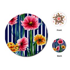 Charming And Cheerful Watercolor Flowers Playing Cards Single Design (round) by GardenOfOphir