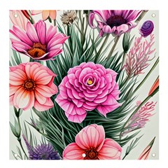 Color-infused Watercolor Flowers Banner And Sign 4  X 4  by GardenOfOphir