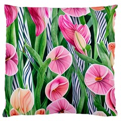 Classy Watercolor Flowers Large Cushion Case (one Side) by GardenOfOphir