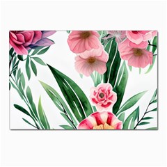 Chic Watercolor Flowers Postcard 4 x 6  (pkg Of 10) by GardenOfOphir