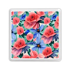 Classy Watercolor Flowers Memory Card Reader (square) by GardenOfOphir