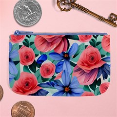 Classy Watercolor Flowers Large Coin Purse by GardenOfOphir