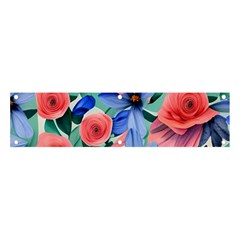 Classy Watercolor Flowers Banner And Sign 4  X 1  by GardenOfOphir