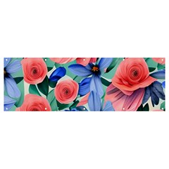 Classy Watercolor Flowers Banner And Sign 12  X 4  by GardenOfOphir