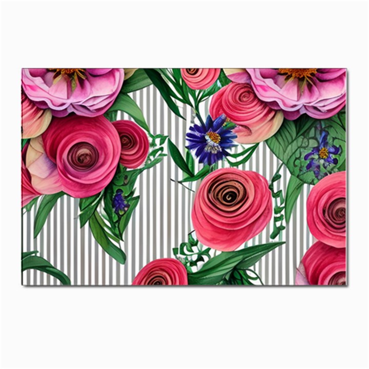 Cheerful Watercolor Flowers Postcards 5  x 7  (Pkg of 10)