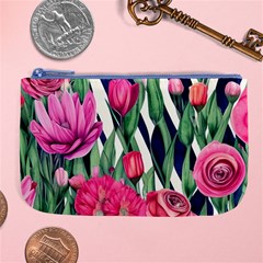 Classy Botanicals – Watercolor Flowers Botanical Large Coin Purse by GardenOfOphir