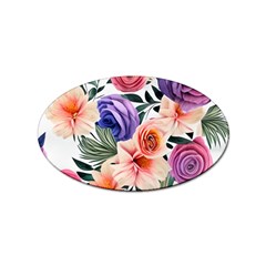 Country-chic Watercolor Flowers Sticker Oval (100 Pack) by GardenOfOphir