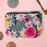 Classy And Chic Watercolor Flowers Mini Coin Purse Back