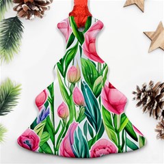 Cheerful And Captivating Watercolor Flowers Christmas Tree Ornament (two Sides) by GardenOfOphir