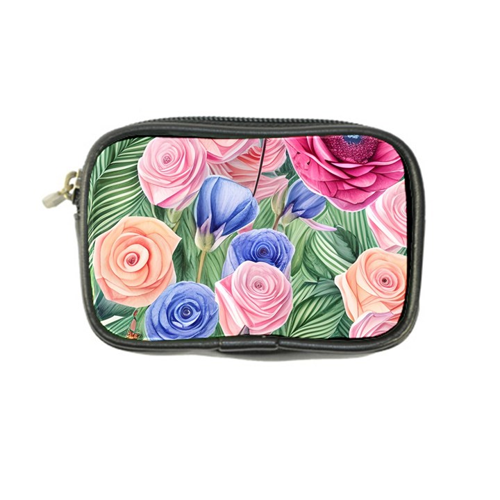 Cheerful Watercolor Flowers Coin Purse