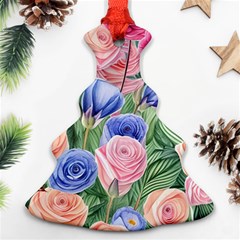 Cheerful Watercolor Flowers Ornament (christmas Tree)  by GardenOfOphir