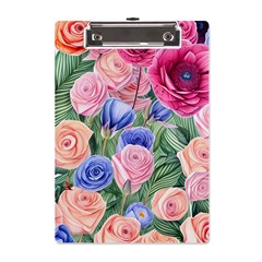 Cheerful Watercolor Flowers A5 Acrylic Clipboard by GardenOfOphir