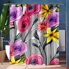 Darling And Dazzling Watercolor Flowers Shower Curtain 60  X 72  (medium)  by GardenOfOphir