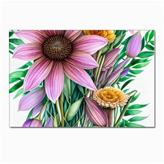 Watercolor Flowers Botanical Foliage Postcard 4 x 6  (pkg Of 10) by GardenOfOphir