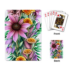 Watercolor Flowers Botanical Foliage Playing Cards Single Design (rectangle) by GardenOfOphir