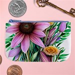 Watercolor Flowers Botanical Foliage Large Coin Purse Front