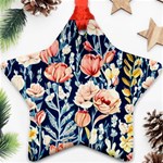 Exquisite Watercolor Flowers And Foliage Star Ornament (Two Sides) Back