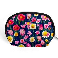 Botanical Flowers Pattern Accessory Pouch (medium) by GardenOfOphir