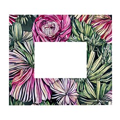 Summer Floral White Wall Photo Frame 5  X 7  by GardenOfOphir