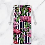 Tropical Botanical Flowers In Watercolor Jewelry Bag Back