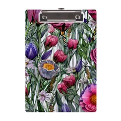 Watercolor Tropical Flowers A5 Acrylic Clipboard by GardenOfOphir