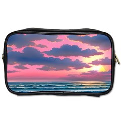 Sunset Over The Beach Toiletries Bag (two Sides) by GardenOfOphir