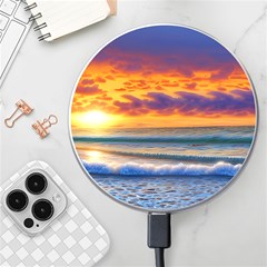 Summer Sunset Over The Ocean Wireless Fast Charger(white) by GardenOfOphir