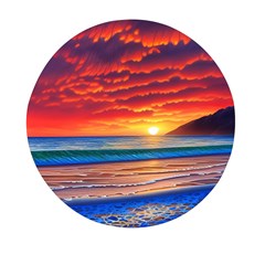 Sunset Over The Ocean Mini Round Pill Box by GardenOfOphir